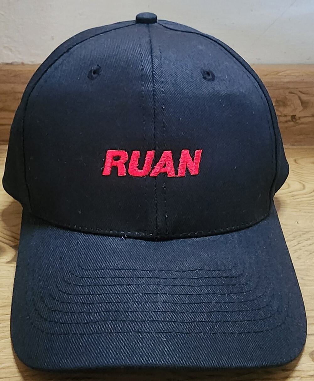 RUAN Hat Baseball Cap Men's Adjustable Black Red Embroidery KC Brand See Pic